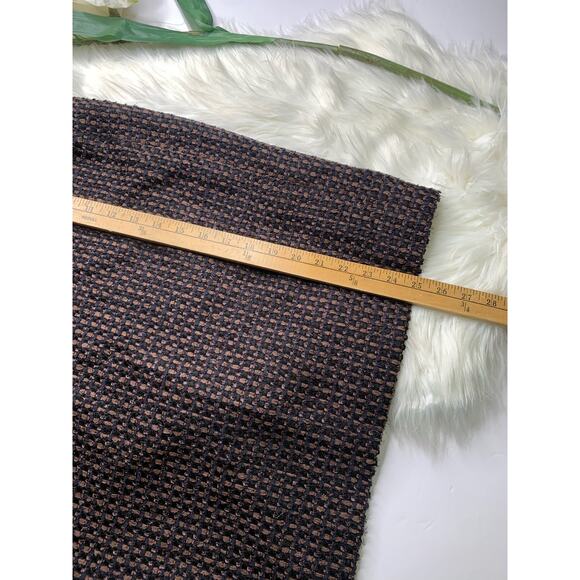 Escada Wool Tweed Textured Midi Skirt Suit Brown Black kostuem NWT size 40 work - Picture 13 of 16